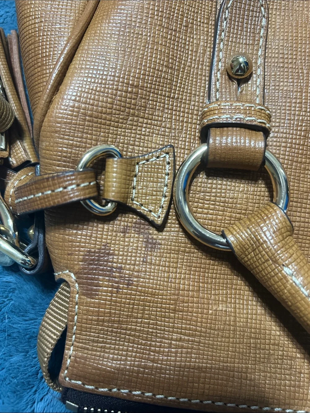 Dooney & Bourke Cognac Textured Leather Tote